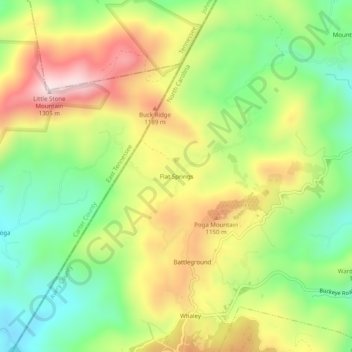 Flat Springs topographic map, elevation, terrain