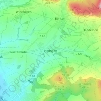 Höfingen topographic map, elevation, terrain