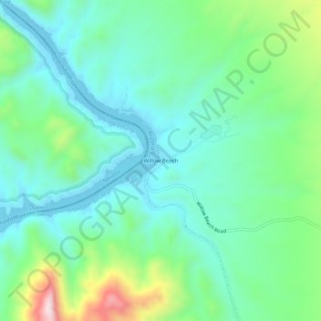 Willow Beach topographic map, elevation, terrain