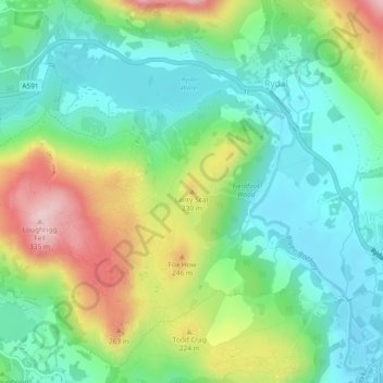 Lanty Scar topographic map, elevation, terrain