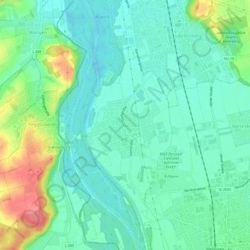 Au topographic map, elevation, terrain
