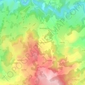 Vaubourdolle topographic map, elevation, terrain