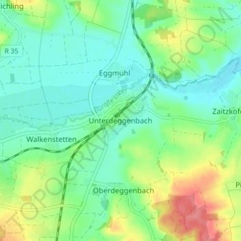 Unterdeggenbach topographic map, elevation, terrain