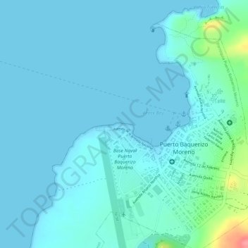 Punta Chacabuco topographic map, elevation, terrain