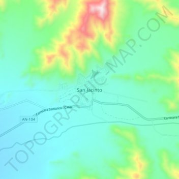 San Jacinto topographic map, elevation, terrain