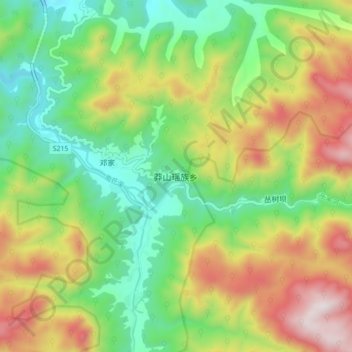 Mangshan topographic map, elevation, terrain