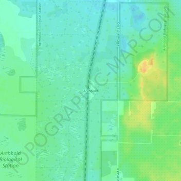 Archbold topographic map, elevation, terrain