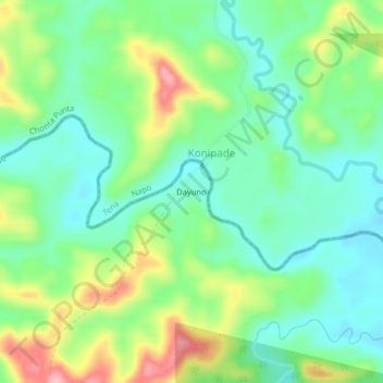 Dayuno topographic map, elevation, terrain