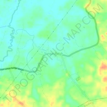 Sungai Buluh topographic map, elevation, terrain