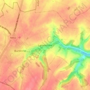Lamontzée topographic map, elevation, terrain