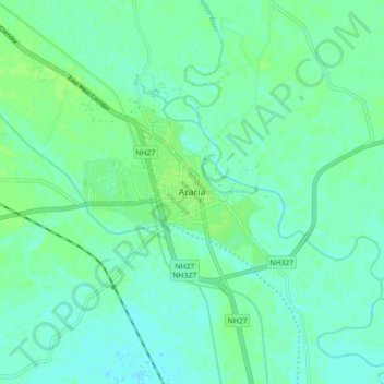 Araria topographic map, elevation, terrain