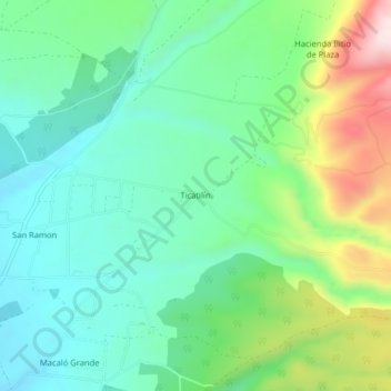 Ticatilín topographic map, elevation, terrain