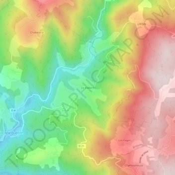 Le Viallard topographic map, elevation, terrain