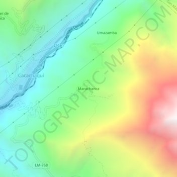 Marachanca topographic map, elevation, terrain