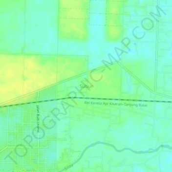 Subur topographic map, elevation, terrain