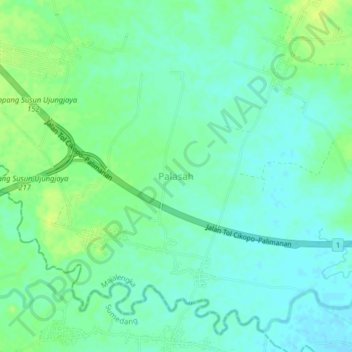 Palasah topographic map, elevation, terrain