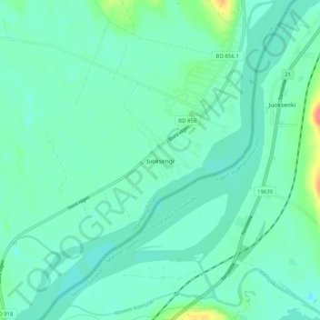 Juoksengi topographic map, elevation, terrain