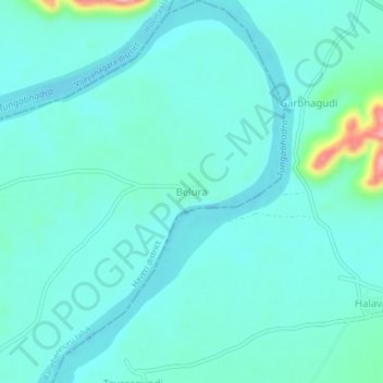 Beluru topographic map, elevation, terrain