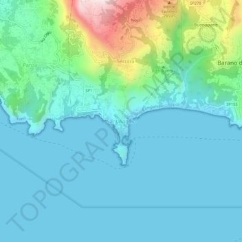 Sant Angelo topographic map, elevation, terrain