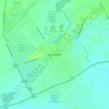 San Vicente topographic map, elevation, terrain