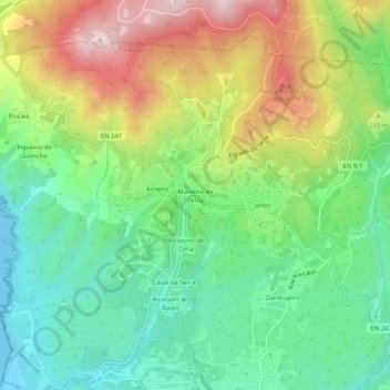 Malveira da Serra topographic map, elevation, terrain