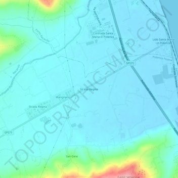 Strada Regina topographic map, elevation, terrain