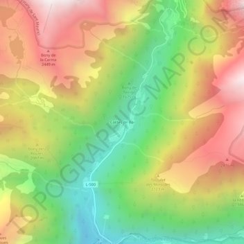 Caldes de Boí topographic map, elevation, terrain