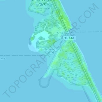 Sebastian Inlet topographic map, elevation, terrain