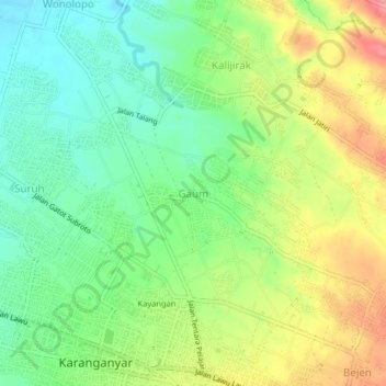 Gaum topographic map, elevation, terrain