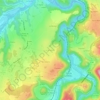 La Grouleyre topographic map, elevation, terrain