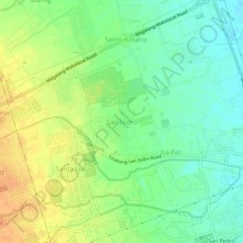San Isidro topographic map, elevation, terrain