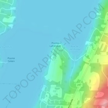 Club-Hermitage topographic map, elevation, terrain