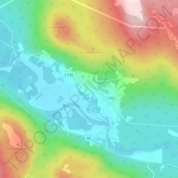 Långå topographic map, elevation, terrain
