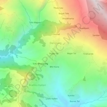Thade Tol topographic map, elevation, terrain