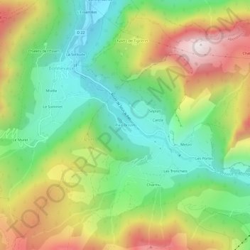 Plan Drozin topographic map, elevation, terrain