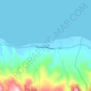 Ungale topographic map, elevation, terrain