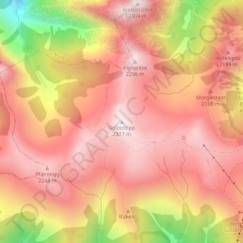Golzentipp topographic map, elevation, terrain