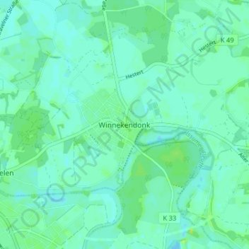 Winnekendonk topographic map, elevation, terrain
