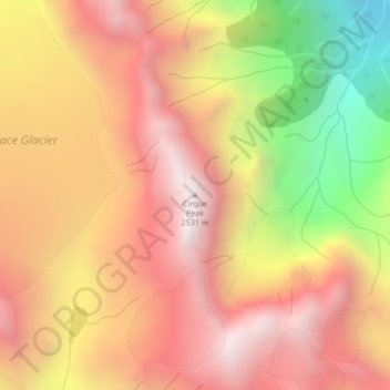 Cirque Peak topographic map, elevation, terrain
