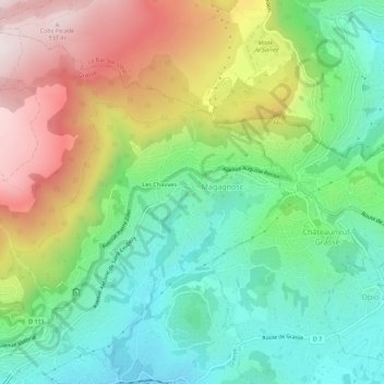 La Lauve topographic map, elevation, terrain