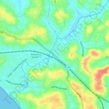Chovva topographic map, elevation, terrain