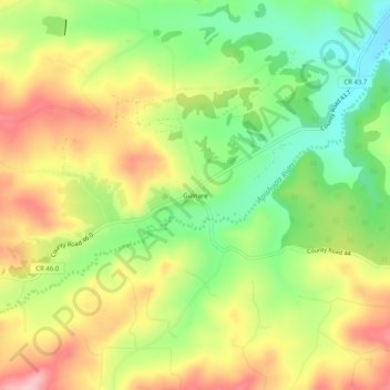 Gulnare topographic map, elevation, terrain