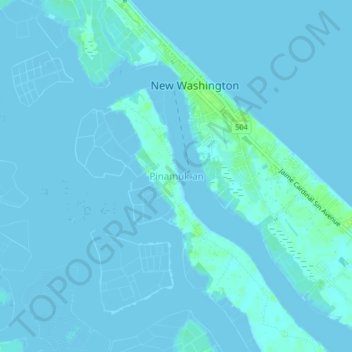Pinamuk-an topographic map, elevation, terrain