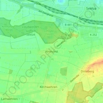 Almhorst topographic map, elevation, terrain