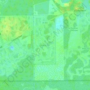Wildcat Run topographic map, elevation, terrain