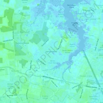 Denton Manor topographic map, elevation, terrain