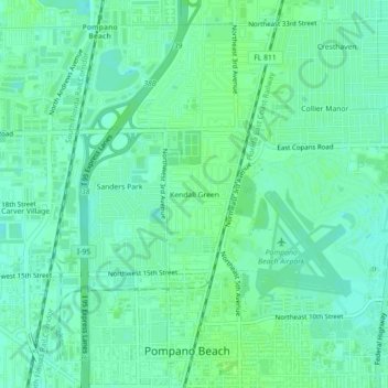 Kendall Green topographic map, elevation, terrain