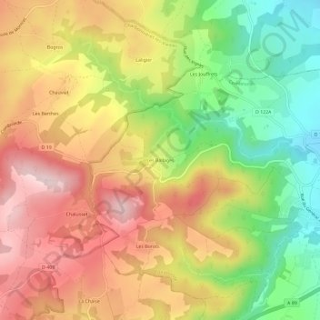 Les Ballages topographic map, elevation, terrain
