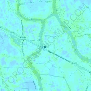Nedumudy topographic map, elevation, terrain