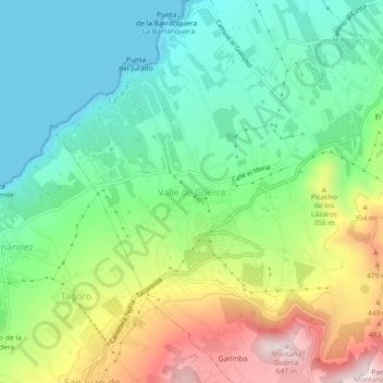Valle de Guerra topographic map, elevation, terrain